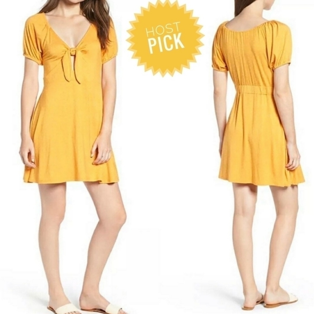 Love, Fire Mustard Yellow Polka Dot Sundress